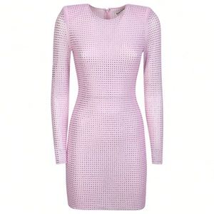 Self Portrait Lavender Pink Rhinestone Mini Party Dress